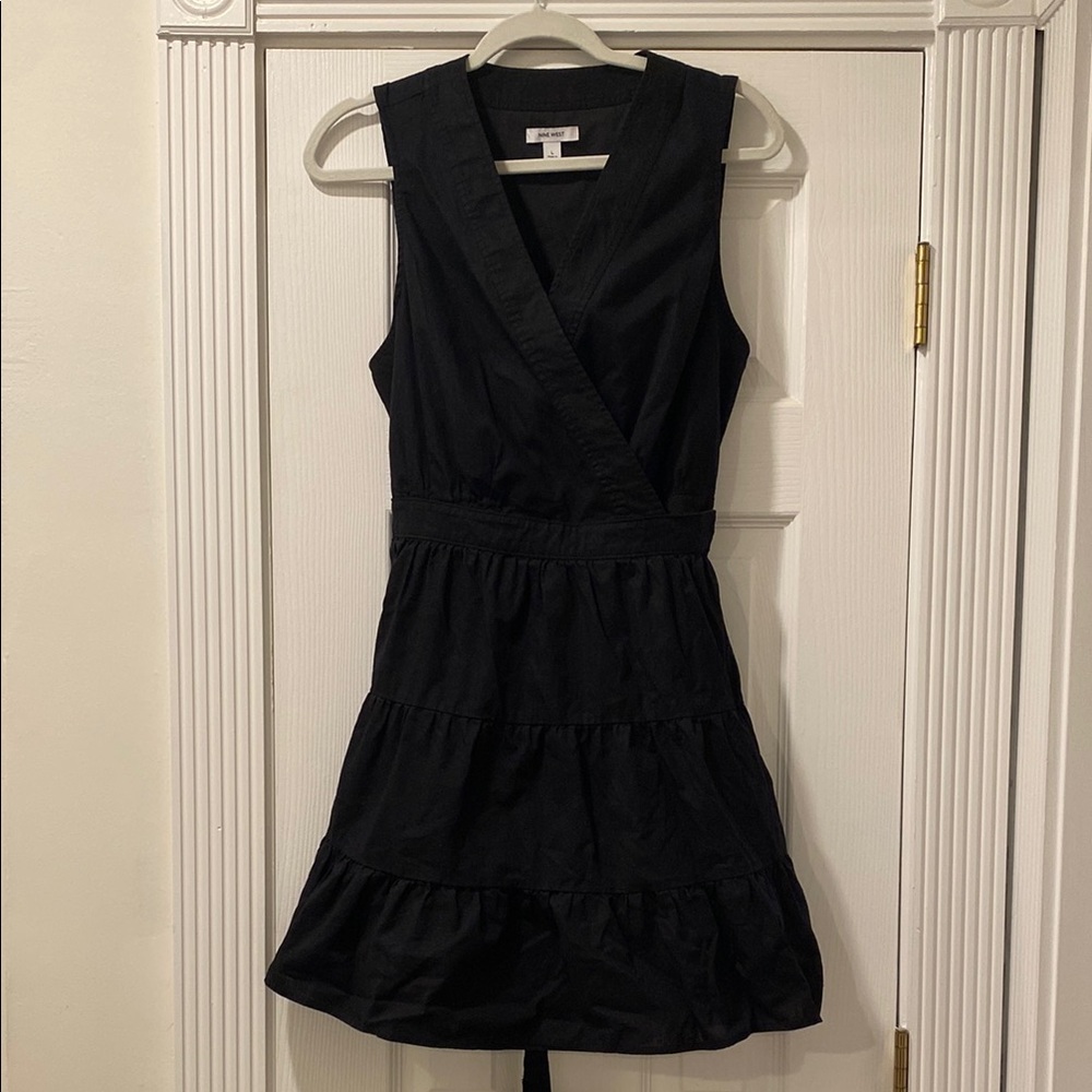 Cute Lightweight Black Wrap Dress